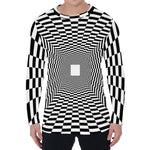 Black And White Tunnel Illusion Print Men's Long Sleeve T-Shirt