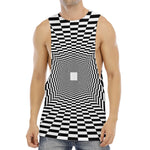 Black And White Tunnel Illusion Print Men's Muscle Tank Top