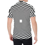 Black And White Tunnel Illusion Print Men's Shirt