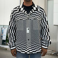Black And White Tunnel Illusion Print Men's Shirt Jacket