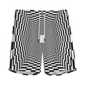 Black And White Tunnel Illusion Print Men's Athletic Shorts