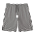 Black And White Tunnel Illusion Print Men's Swim Trunks
