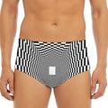 Black And White Tunnel Illusion Print Men's Triangle Swim Briefs