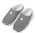 Black And White Tunnel Illusion Print Mesh Casual Shoes