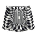 Black And White Tunnel Illusion Print Mesh Shorts