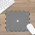 Black And White Tunnel Illusion Print Mouse Pad