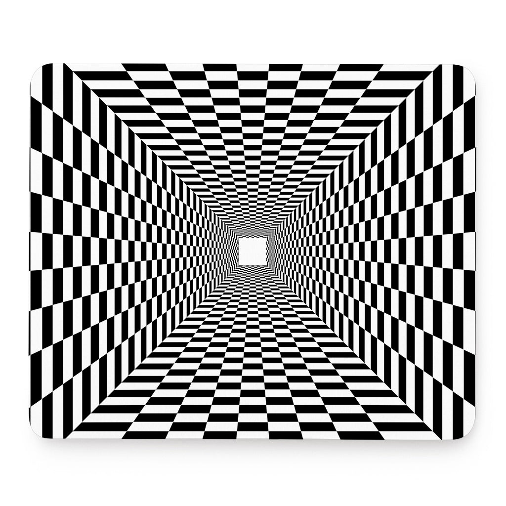 Black And White Tunnel Illusion Print Mouse Pad