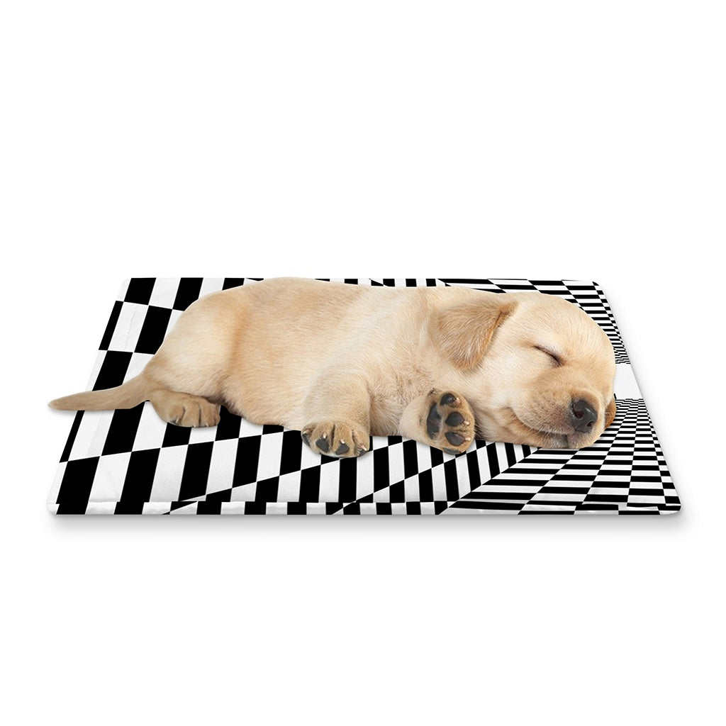 Black And White Tunnel Illusion Print Pet Cooling Mat Cover