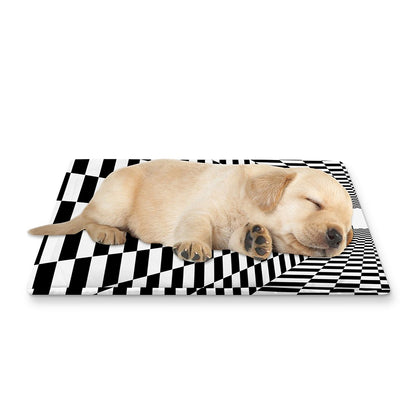 Black And White Tunnel Illusion Print Pet Cooling Mat Cover