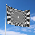 Black And White Tunnel Illusion Print Polyester Flag