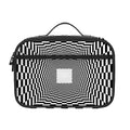 Black And White Tunnel Illusion Print Portable Lunch Bag