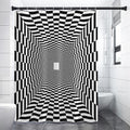 Black And White Tunnel Illusion Print Premium Shower Curtain