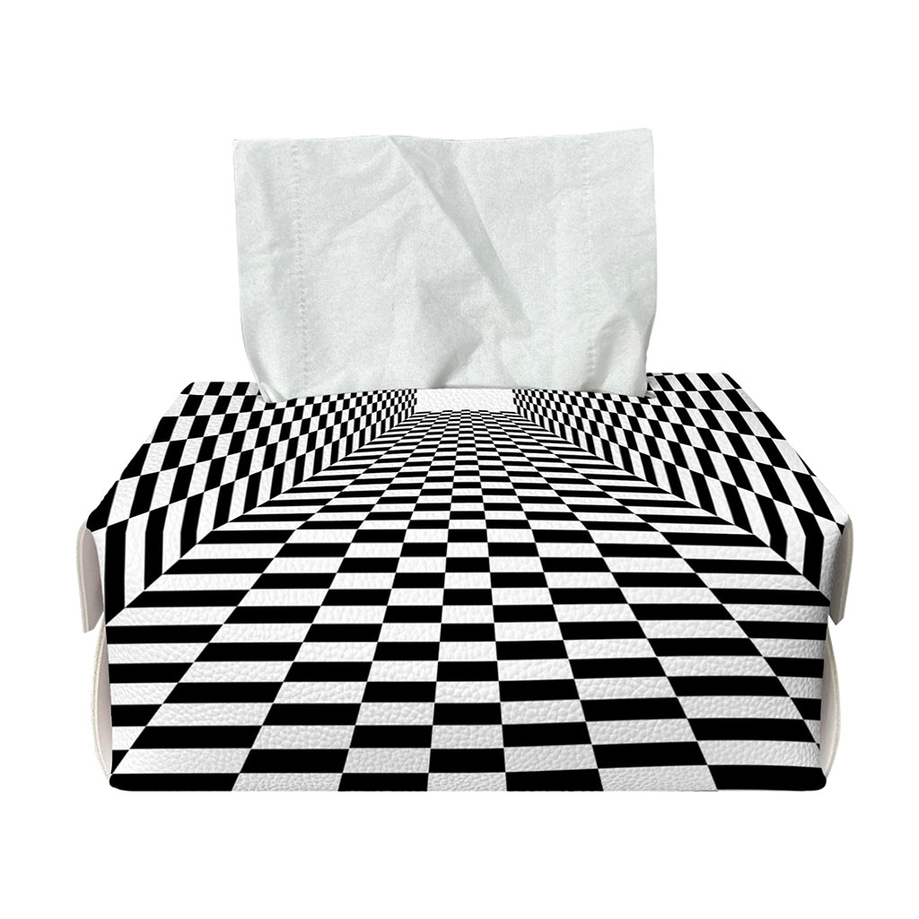 Black And White Tunnel Illusion Print Rectangle Tissue Box Cover