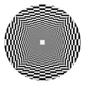 Black And White Tunnel Illusion Print Round Blanket