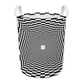 Black And White Tunnel Illusion Print Round Laundry Basket