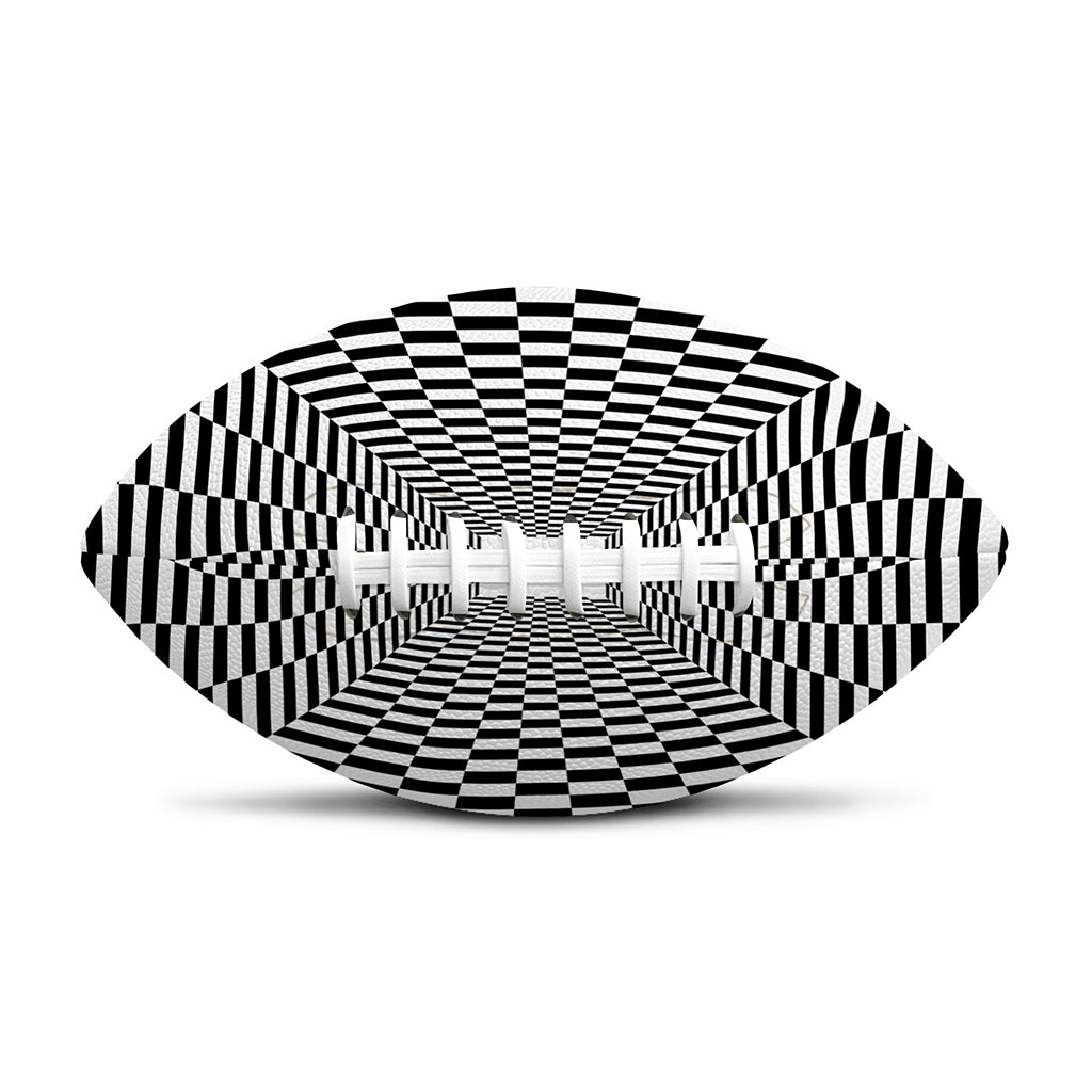 Black And White Tunnel Illusion Print Rugby Ball
