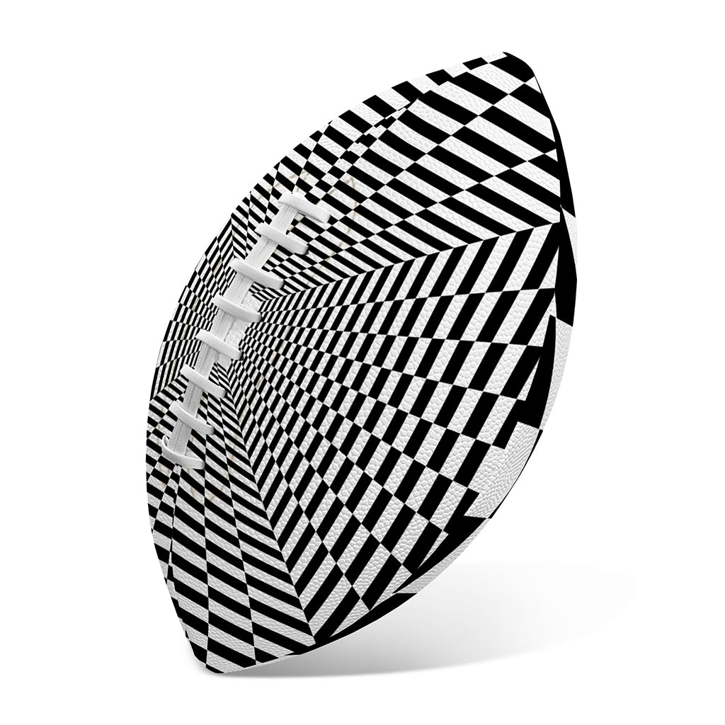 Black And White Tunnel Illusion Print Rugby Ball