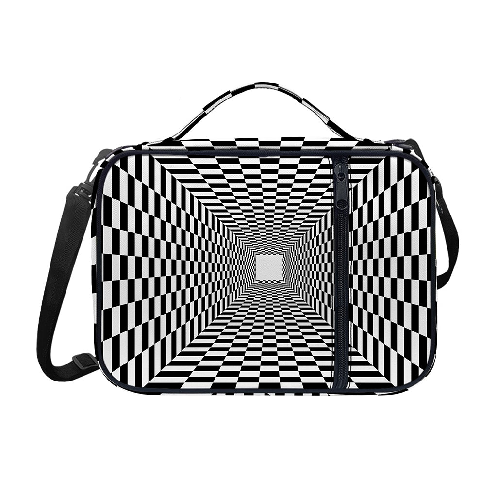 Black And White Tunnel Illusion Print Shoulder Strap Bible Bag