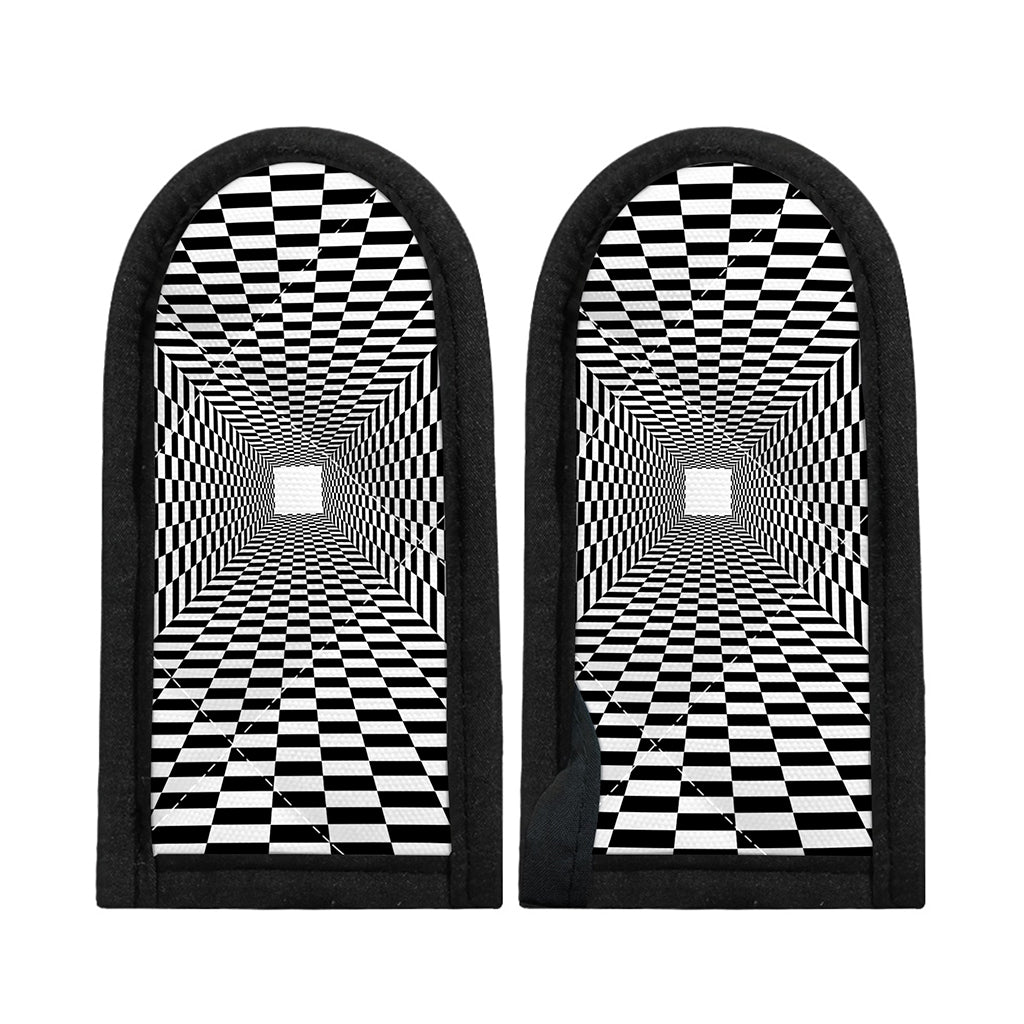 Black And White Tunnel Illusion Print Skillet Handle Cover