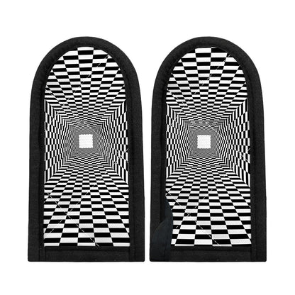Black And White Tunnel Illusion Print Skillet Handle Cover