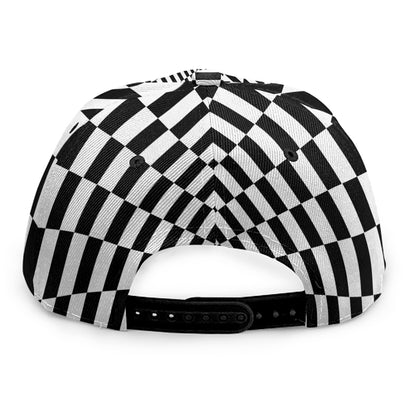 Black And White Tunnel Illusion Print Snapback Cap