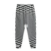 Black And White Tunnel Illusion Print Sweatpants