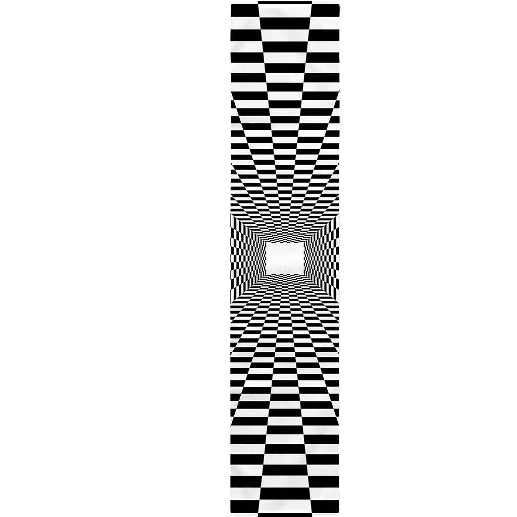 Black And White Tunnel Illusion Print Table Runner