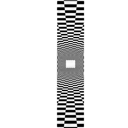 Black And White Tunnel Illusion Print Table Runner