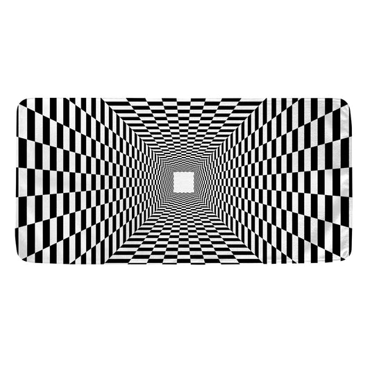 Black And White Tunnel Illusion Print Towel