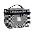 Black And White Tunnel Illusion Print Travel Makeup Bag