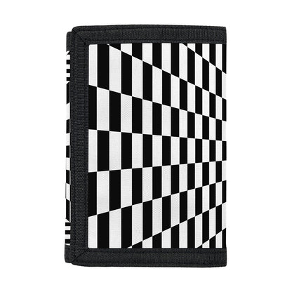Black And White Tunnel Illusion Print Trifold Wallet