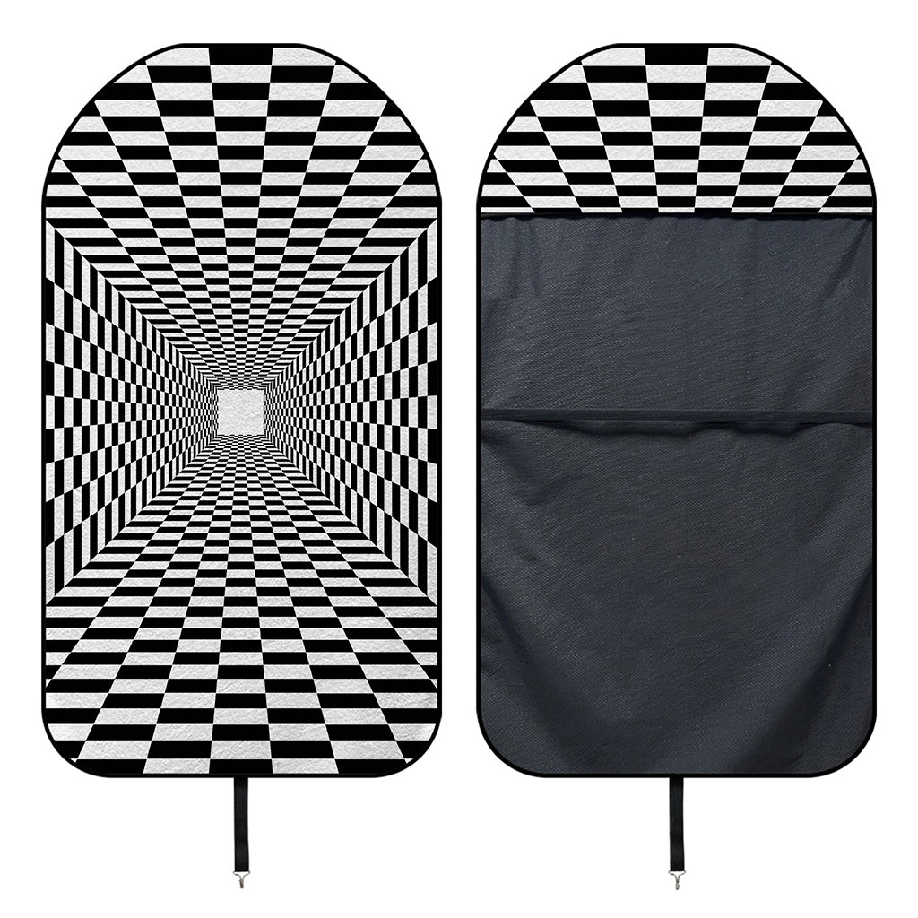 Black And White Tunnel Illusion Print Waterproof Car Seat Cover