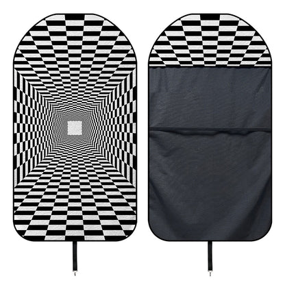 Black And White Tunnel Illusion Print Waterproof Car Seat Cover