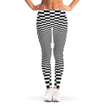 Black And White Tunnel Illusion Print Women's Leggings