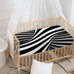 Black And White Twist Illusion Print Baby Crib Sheet