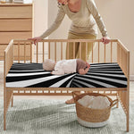 Black And White Twist Illusion Print Baby Crib Sheet