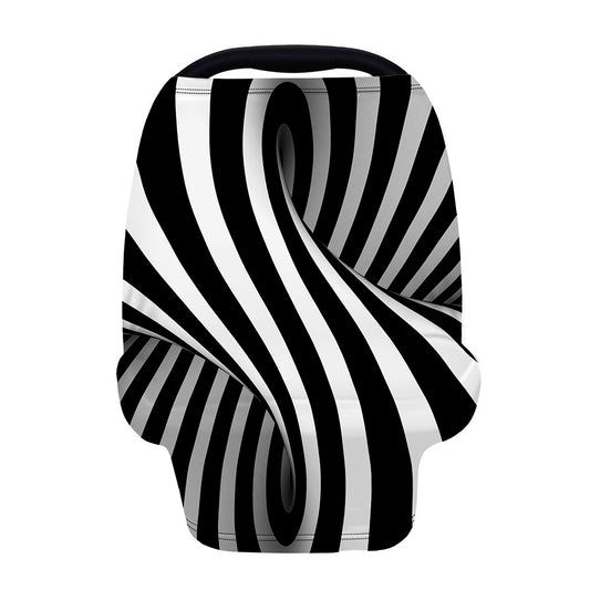 Black And White Twist Illusion Print Baby Seat Cover