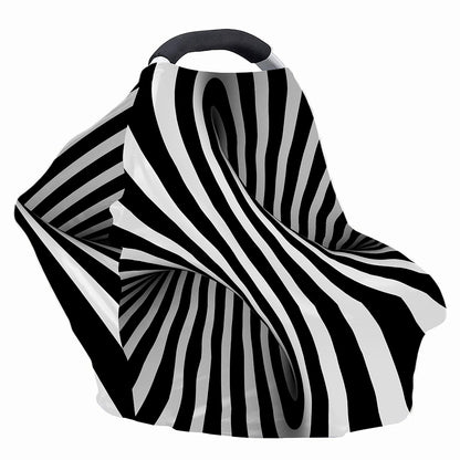 Black And White Twist Illusion Print Baby Seat Cover