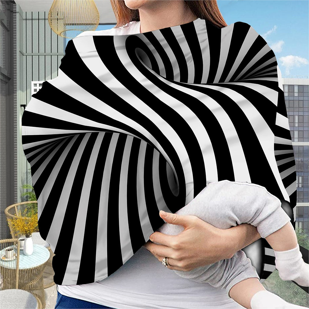 Black And White Twist Illusion Print Baby Seat Cover