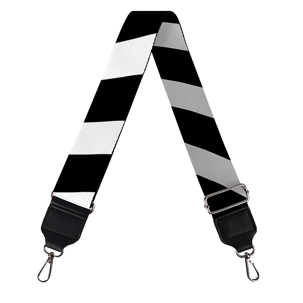 Black And White Twist Illusion Print Bag Strap