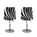 Black And White Twist Illusion Print Bar Stool Covers