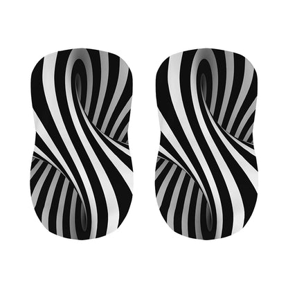Black And White Twist Illusion Print Bar Stool Covers