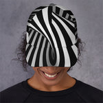 Black And White Twist Illusion Print Baseball Cap