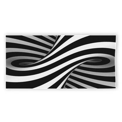 Black And White Twist Illusion Print Beach Towel