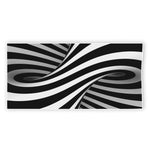 Black And White Twist Illusion Print Beach Towel