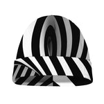 Black And White Twist Illusion Print Beanie