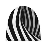 Black And White Twist Illusion Print Beanie
