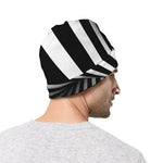 Black And White Twist Illusion Print Beanie