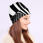 Black And White Twist Illusion Print Beanie