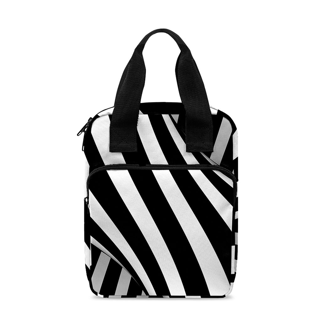 Black And White Twist Illusion Print Bible Tote Bag